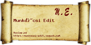 Munkácsi Edit névjegykártya
